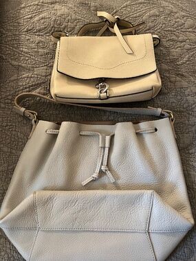 One Mark Graham Drawstring Tote  and a Rebecca Minkoff Light Leather Clasp Bag